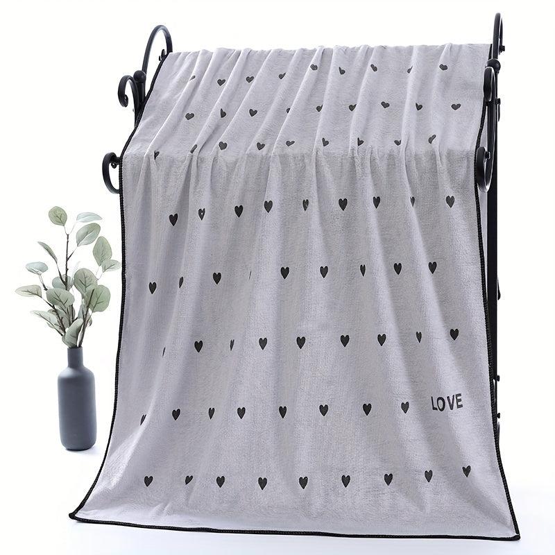 Kids Swimming Pool Towel Soft Baby Bath Towel Love Print Pattern Microfiber Beac