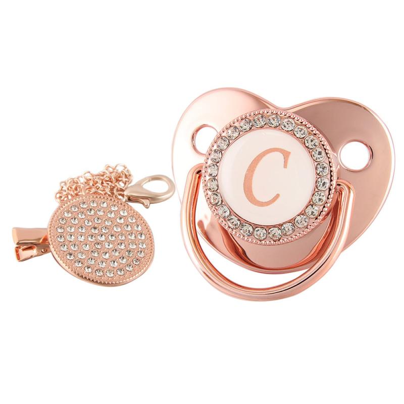 Rose Bling Pacifier Holder - Baby Shower Gift