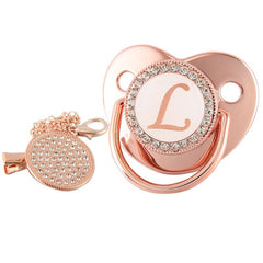 Rose Bling Pacifier Holder - Baby Shower Gift