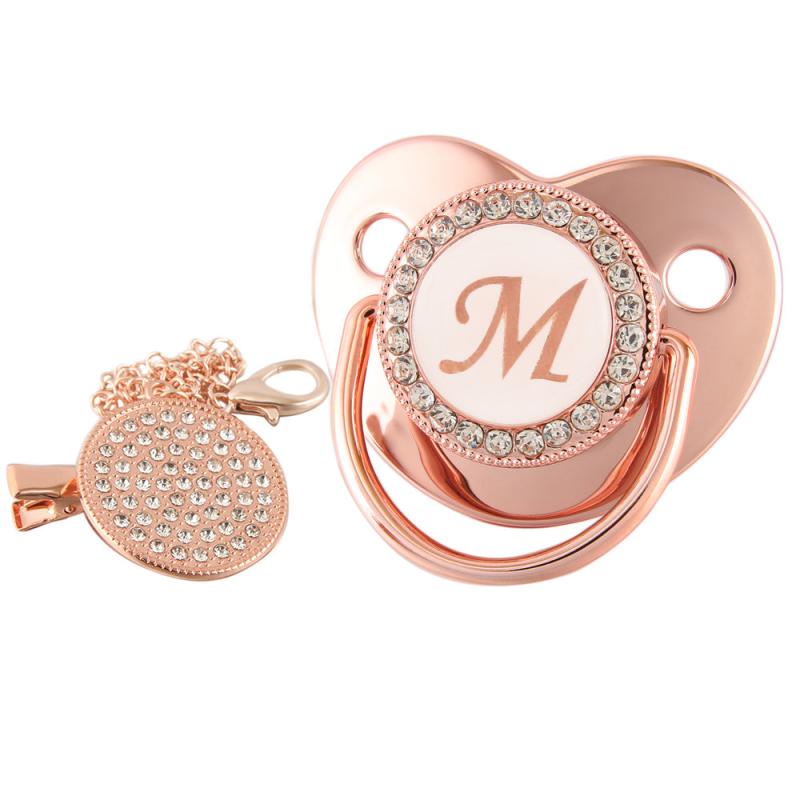 Rose Bling Pacifier Holder - Baby Shower Gift