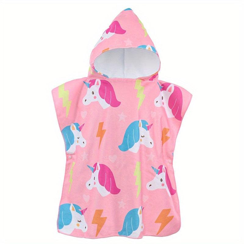 Kids Hooded Bath Beach Towel Boys Girls Absorbent Cartoon Animal Towel