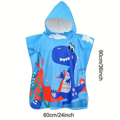 Kids Hooded Bath Beach Towel Boys Girls Absorbent Cartoon Animal Towel