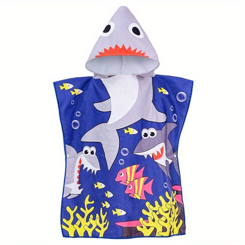 Kids Hooded Bath Beach Towel Boys Girls Absorbent Cartoon Animal Towel