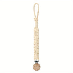 Vintage Crochet Baby Pacifier Clip Beech Wood Pacifier Chain DIY Dummy Holder
