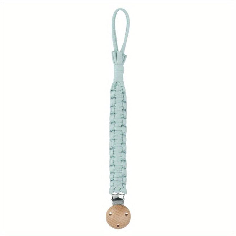 Vintage Crochet Baby Pacifier Clip Beech Wood Pacifier Chain DIY Dummy Holder