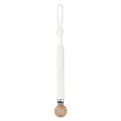 Vintage Crochet Baby Pacifier Clip Beech Wood Pacifier Chain DIY Dummy Holder