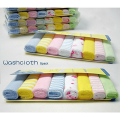 8pcs Baby Soft Cotton Towels Infant Bath Washcloths