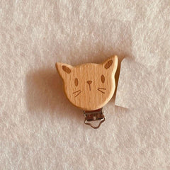 Beech Wood Pacifier Clip Animal Heart Baby Chain Holder DIY