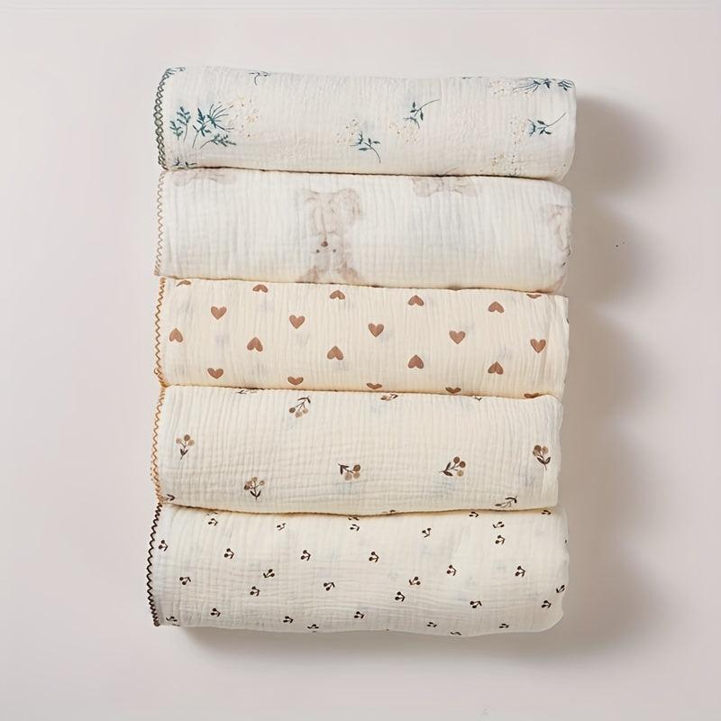 Soft & Stylish Baby Shower Towel Flower & Grass Print Bath Towel