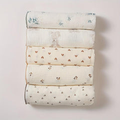 Soft & Stylish Baby Shower Towel Flower & Grass Print Bath Towel