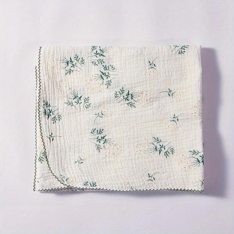 Soft & Stylish Baby Shower Towel Flower & Grass Print Bath Towel