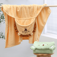 Kids Hooded Bath Towel Cape Cartoon Wrap Soft Koala Lion Hooded Bath Towel