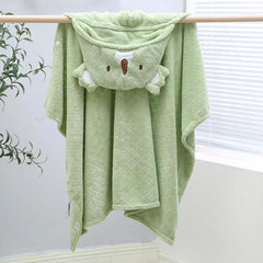 Kids Hooded Bath Towel Cape Cartoon Wrap Soft Koala Lion Hooded Bath Towel