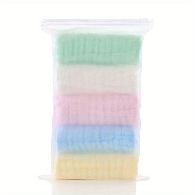 5pcs Baby Seersucker Square Towels, Six layer Cotton, Face Towels