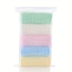 5pcs Baby Seersucker Square Towels, Six layer Cotton, Face Towels