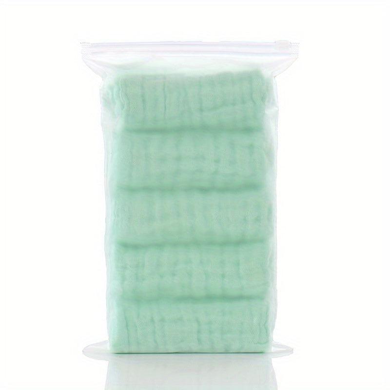 5pcs Baby Seersucker Square Towels, Six layer Cotton, Face Towels