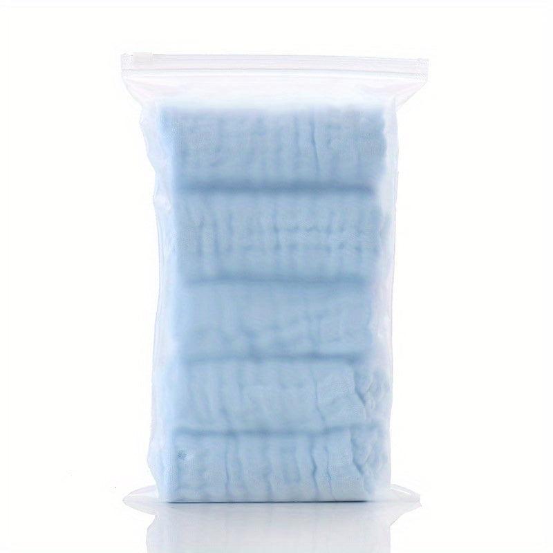 5pcs Baby Seersucker Square Towels, Six layer Cotton, Face Towels