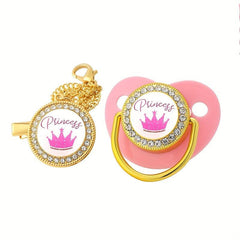 Baby Bling Crown Princess Pacifier Newborn Prince Silicone