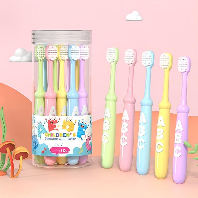 10pcs Kids Toothbrush Soft Bristle High Density Bru