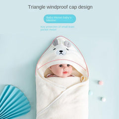Hooded Baby Bath Towel with Cartoon Design