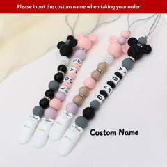 2 Personalized Pacifier Clips Customized Dummy Chain Gift For Baby