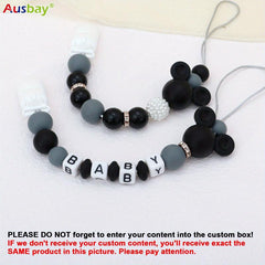 2 Personalized Pacifier Clips Customized Dummy Chain Gift For Baby