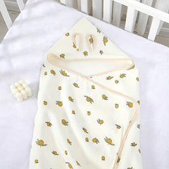 Kids Beige Hooded Bath Towel Soft Cotton Gauze Cape