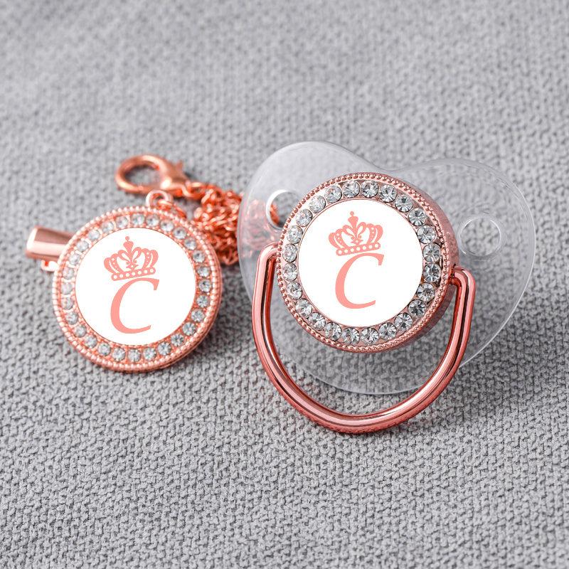 Blingbaby's Rose Silicone Baby Pacifier with Rhinestone