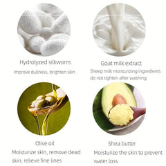 Goat Milk Silk Protein Soap For Eczema Moisturizing Bar for Hands & Body