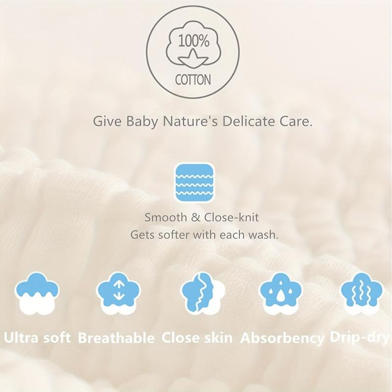 5pcs Baby Muslin Washcloths Natural Cotton Baby Wipes Soft Towels Gift