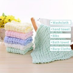 5pcs Baby Muslin Washcloths Natural Cotton Baby Wipes Soft Towels Gift