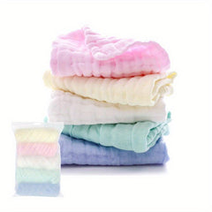 5pcs Baby Muslin Washcloths Natural Cotton Baby Wipes Soft Towels Gift