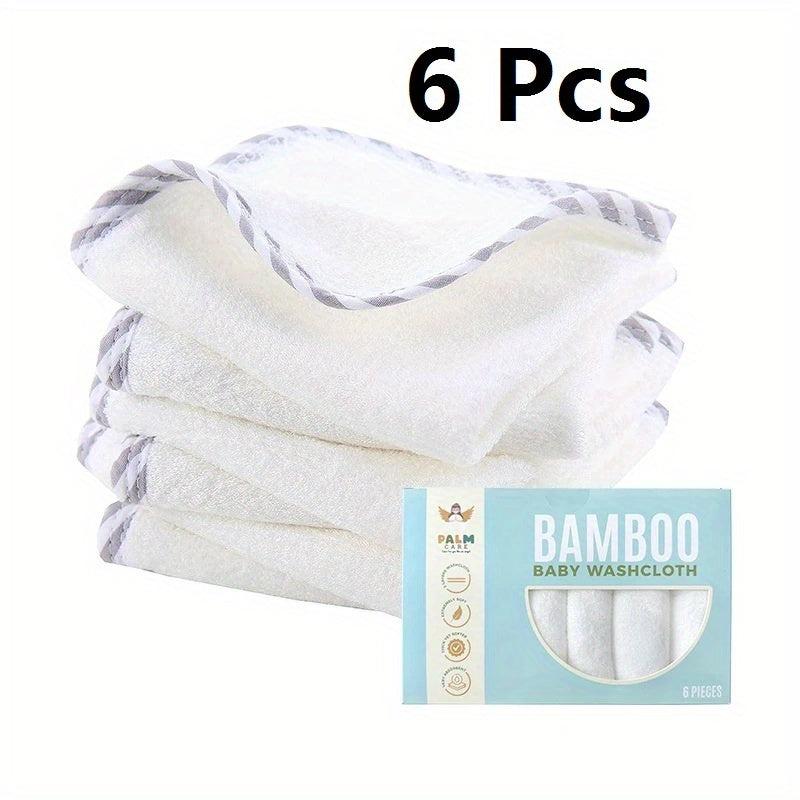 6pcs Bamboo Baby Washcloths Soft Absorbent Towels for Girls and Boys