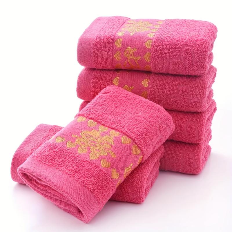 Pure Cotton Jacquard Red Wedding Good Wishes Towel - Absorbent Gift Towel