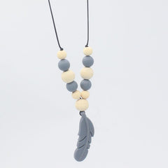Silicone Bead Wooden Beads Teether Pacifier Holder