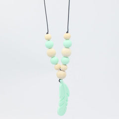 Silicone Bead Wooden Beads Teether Pacifier Holder