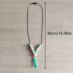 Silicone Bead Wooden Beads Teether Pacifier Holder