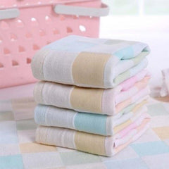 Baby Gauze Face Handkerchief Square Towel Checkered Design