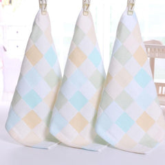 Baby Gauze Face Handkerchief Square Towel Checkered Design