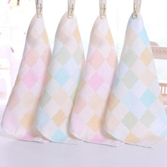 Baby Gauze Face Handkerchief Square Towel Checkered Design