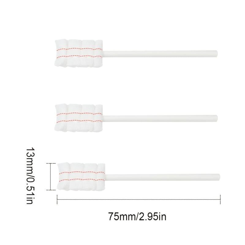 60 Baby Gauze Toothbrush 100 Medical Cotton Brush Head Soft Tongue Cleaning