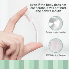 60 Baby Gauze Toothbrush 100 Medical Cotton Brush Head Soft Tongue Cleaning