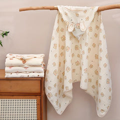 Baby Hooded Cloak Cotton Towel Cartoon Bathrobe Soft Wrap Towel