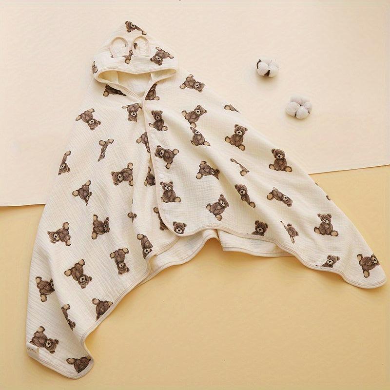 Baby Hooded Cloak Cotton Towel Cartoon Bathrobe Soft Wrap Towel