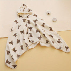 Baby Hooded Cloak Cotton Towel Cartoon Bathrobe Soft Wrap Towel