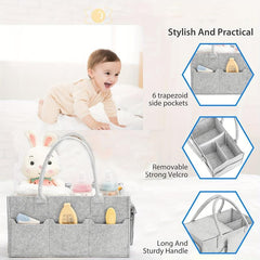 Felt Diaper Bag Organizer With Lid Baby Stuff Storage