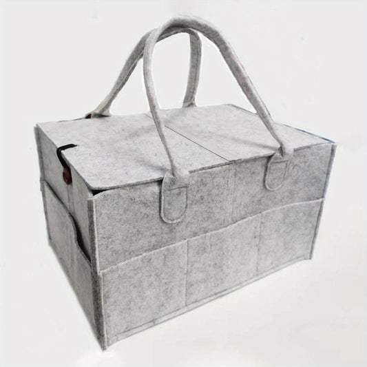 Felt Diaper Bag Organizer With Lid Baby Stuff Storage