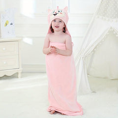 Children Baby Soft Little Fox Coral Fleece Bath Blanket