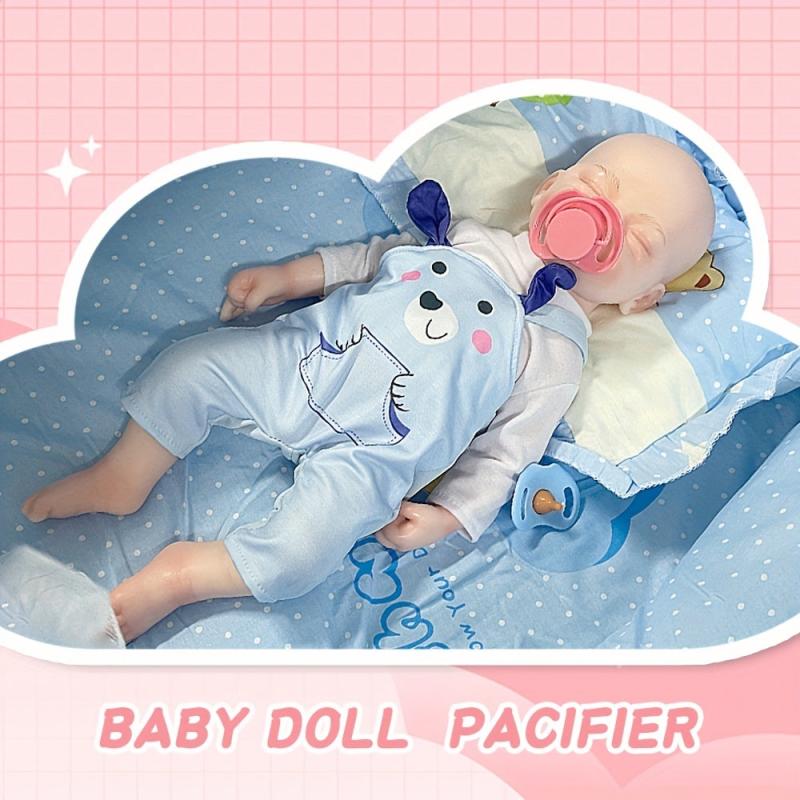 4 Pack Baby Doll Accessories - 2 Pink Pacifiers & 2 Feeding Bottles Set