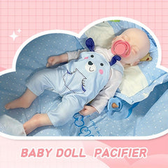 4 Pack Baby Doll Accessories - 2 Pink Pacifiers & 2 Feeding Bottles Set